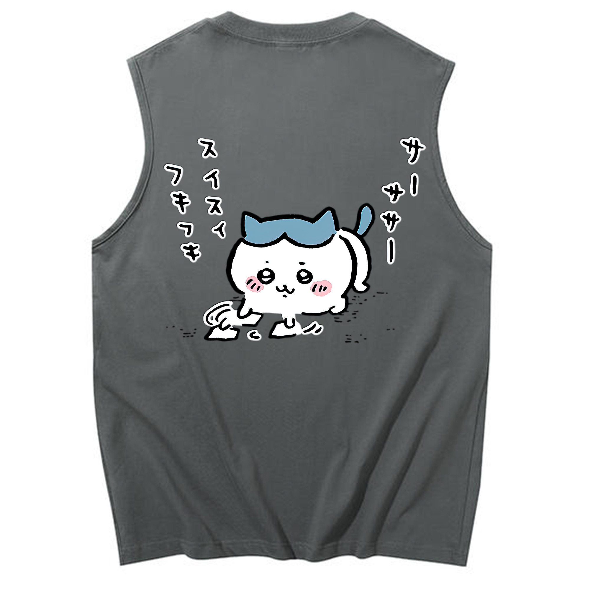 （画像用） ちいかわ ハチワレ Chii-kawa hachiware コットン100％タンクトップ（背面プリント）